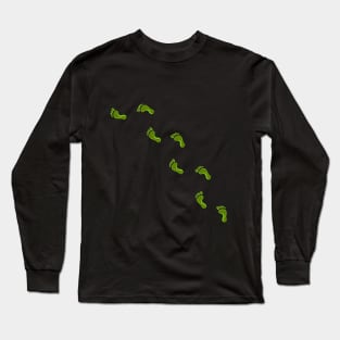 Retro Scanlines Footprint Trail Long Sleeve T-Shirt